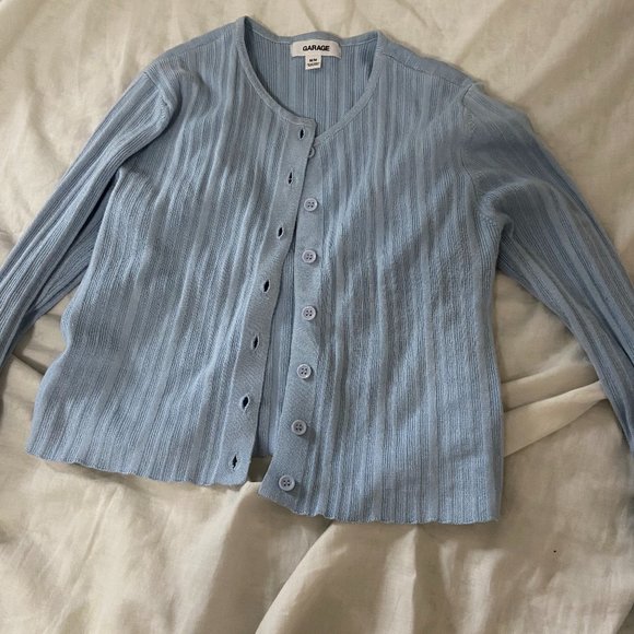 Garage Blue Button Up Cardigan - Picture 1 of 2